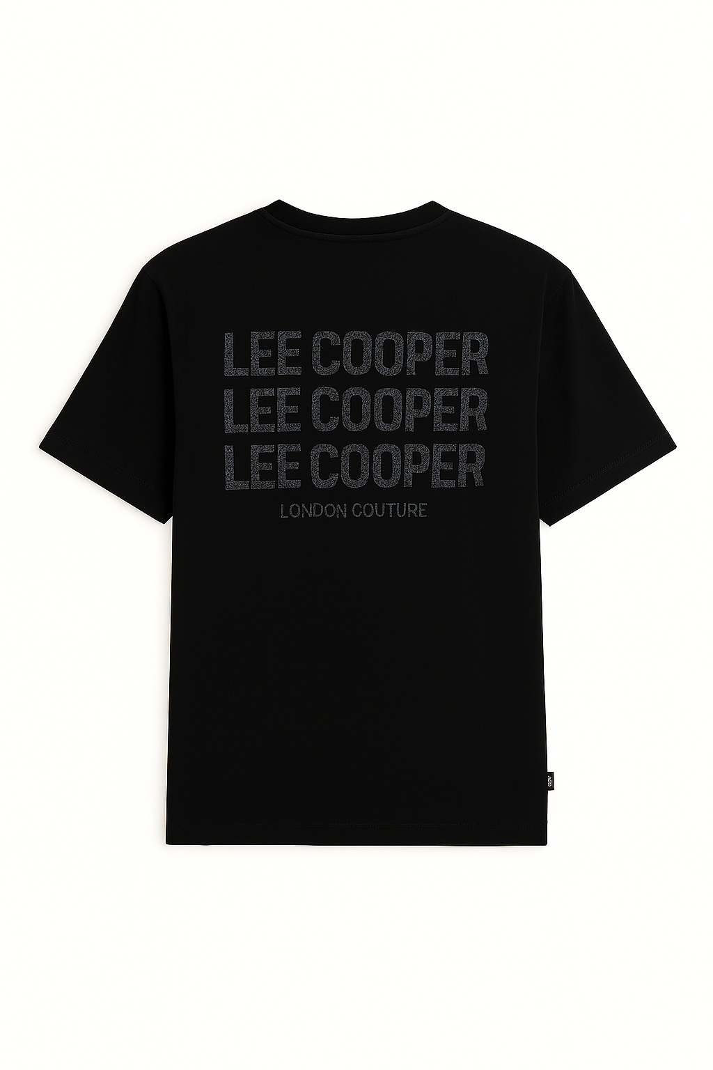 Lee Cooper Back Printed Short Sleeve Black Tee