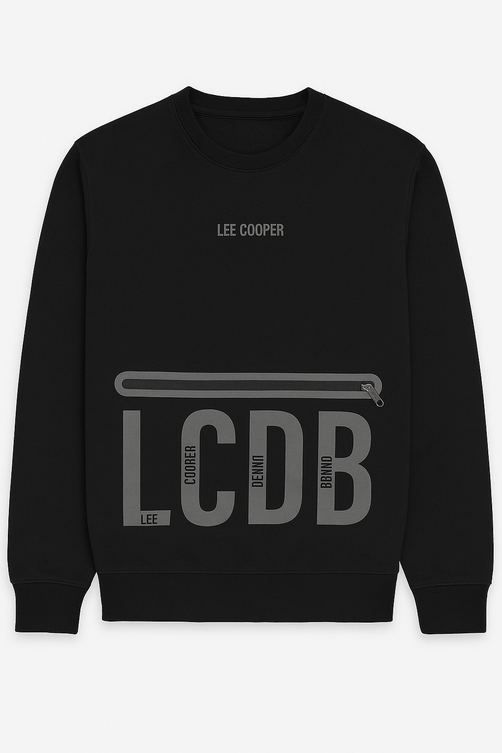 Lee Cooper Long Sleeve Printed tee Mo Black