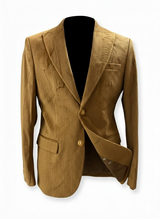 Lt Brown Corduroy Single‑Breasted Tailored Blazer