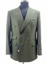 Olive Double‑Breasted Tailored Blazer