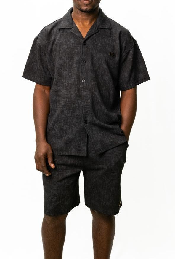 Stefano R Two Piece Set Button up Black