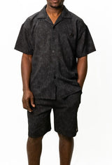 Stefano R Two Piece Set Button up Black