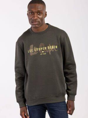 Lee Cooper Crew Front Printed Long Sleeve Fleece Top