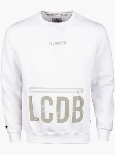 Lee Cooper Long Sleeve Printed tee Mo White