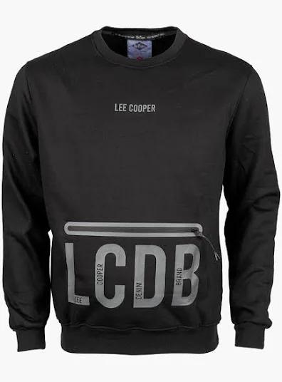 Lee Cooper Long Sleeve Printed tee Mo Black