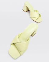Stradivarius Cross Strap Mules - Light Lime