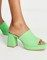 Stradivarius Chunky Mules- Green