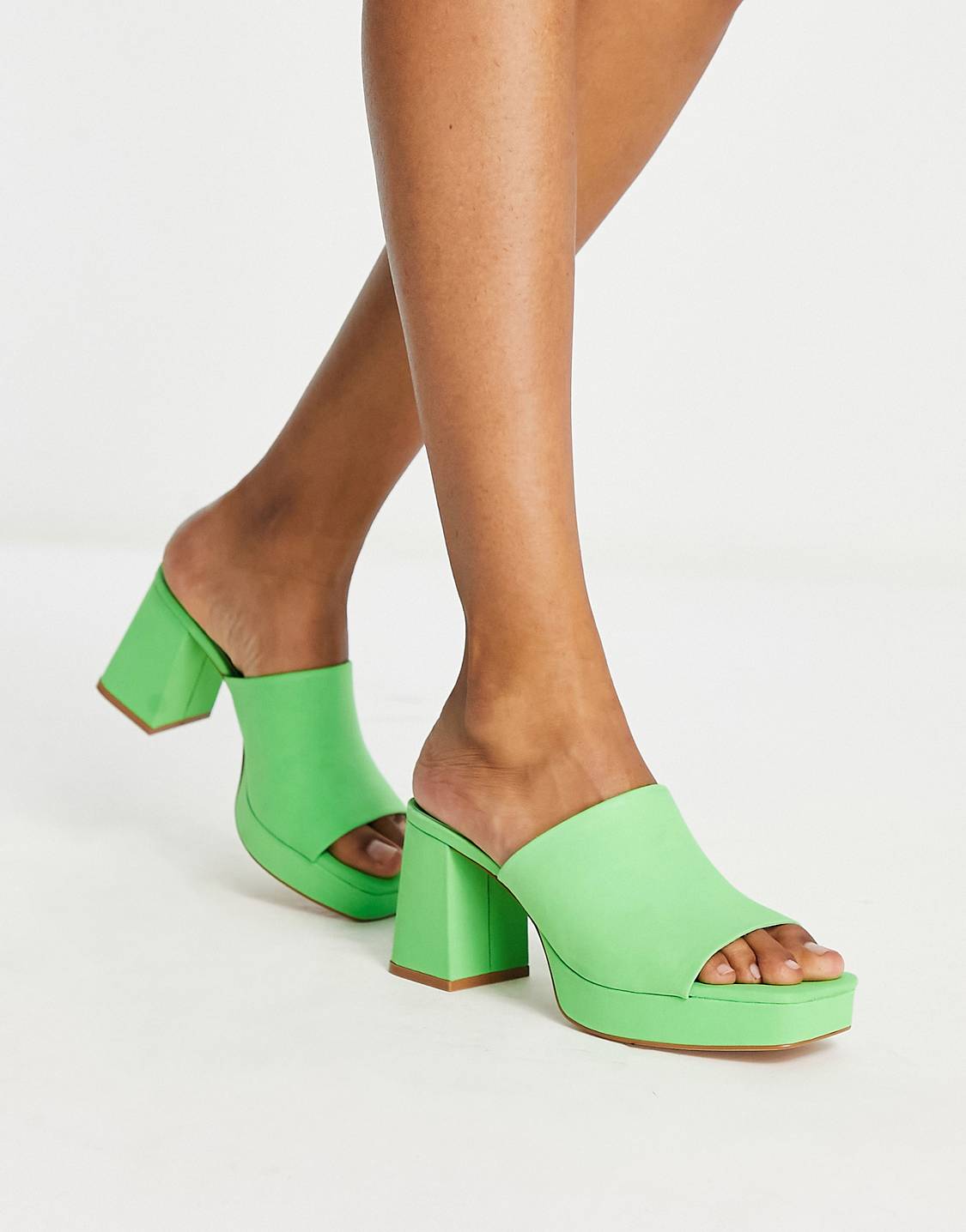 Stradivarius Chunky Mules- Green